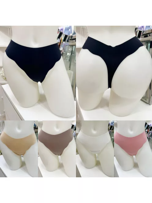 Extra rugalmas anyagú, mikroszálas, varrás nélküli, kényelmes tanga bugyi. A lézervágott bugyik láthatatlanok maradnak a szorosabb ruhák alatt is. (S-XXL méretekben.)