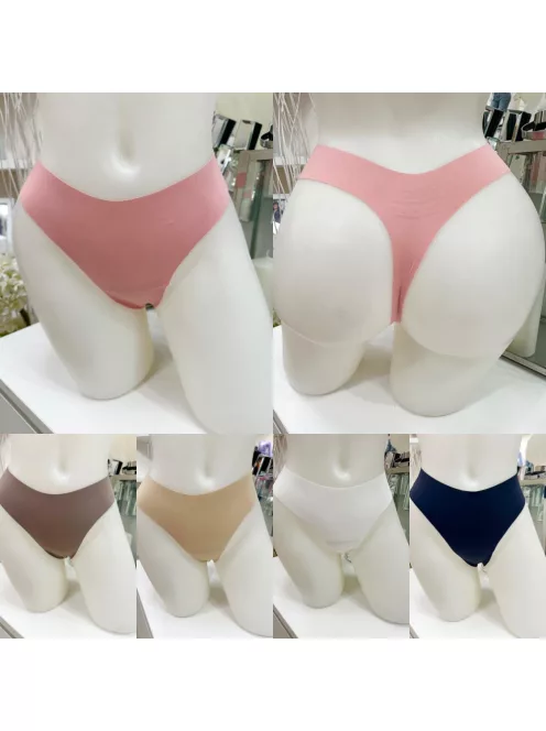 Extra rugalmas anyagú, mikroszálas, varrás nélküli, kényelmes tanga bugyi. A lézervágott bugyik láthatatlanok maradnak a szorosabb ruhák alatt is. (S-XXL méretekben.)
