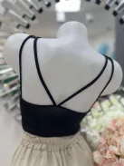 Rugalmas anyagú, mikroszálas, belevarrt, push up, szivacsbetétes, keresztpántos top. M/L és XL/XXL méretekben.