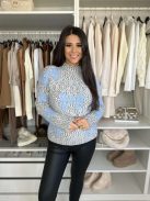 Rugalmas, puha anyagú, lenge fazonú, mintás, kötött pulóver. (S-L méretre ajánljuk.)