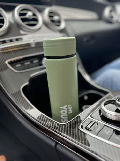 Rozsdamentes acél, teafilter tartós termosz. 500 ml. Jól zár, nem folyik ki!