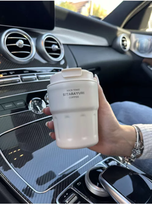 Rozsdamentes acél termosz, levehető akasztóval. 290 ml.