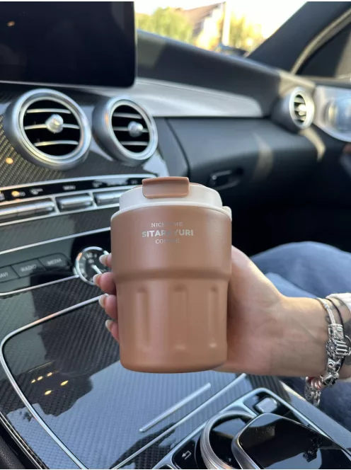 Rozsdamentes acél termosz, levehető akasztóval. 290 ml.