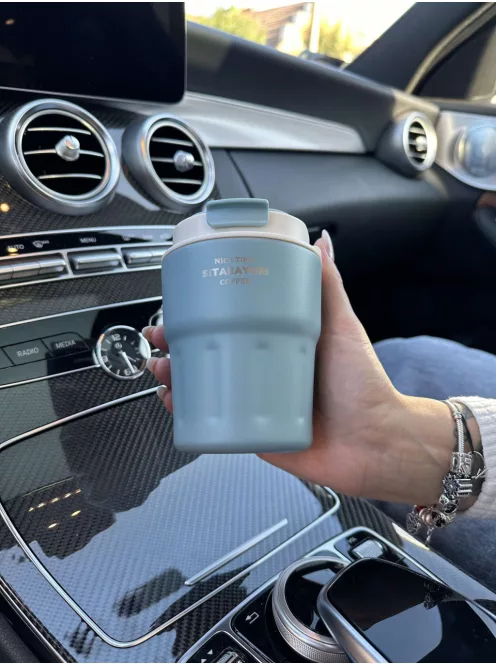 Rozsdamentes acél termosz, levehető akasztóval. 290 ml.