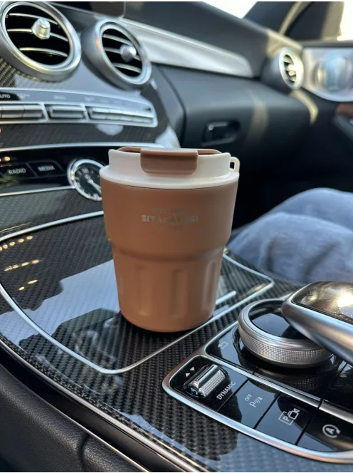 Rozsdamentes acél termosz, levehető akasztóval. 290 ml.