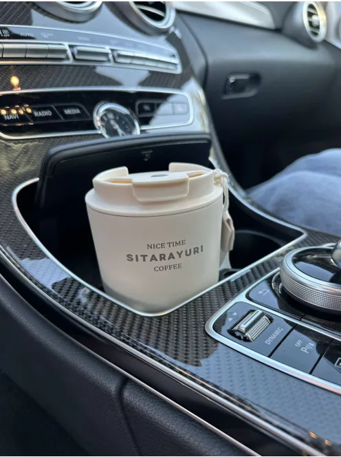 Rozsdamentes acél termosz, levehető akasztóval. 360 ml.