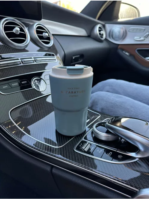 Rozsdamentes acél termosz, levehető akasztóval. 360 ml.