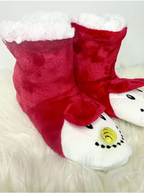 Pihe-puha plüss, belül bundás, csúszásgátlós, karácsonyi mamusz. (36-38 ás 39-41-es méretekben.)
