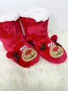 Pihe-puha plüss, belül bundás, csúszásgátlós, karácsonyi mamusz. (36-38 ás 39-41-es méretekben.)