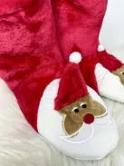 Pihe-puha plüss, belül bundás, csúszásgátlós, karácsonyi mamusz. (36-38 ás 39-41-es méretekben.)