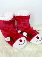 Pihe-puha plüss, belül bundás, csúszásgátlós, karácsonyi mamusz. (36-38 ás 39-41-es méretekben.)