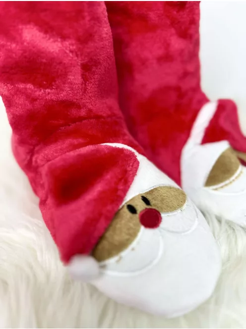 Pihe-puha plüss, belül bundás, csúszásgátlós, karácsonyi mamusz. (36-38 ás 39-41-es méretekben.)