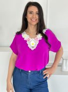 Lenge, virágos felső