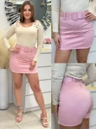 Velúr hatású, csinos skort