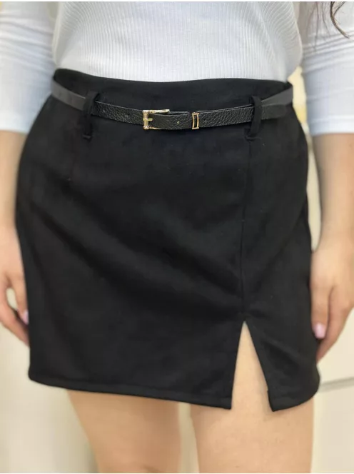 Velúr hatású skort övvel
