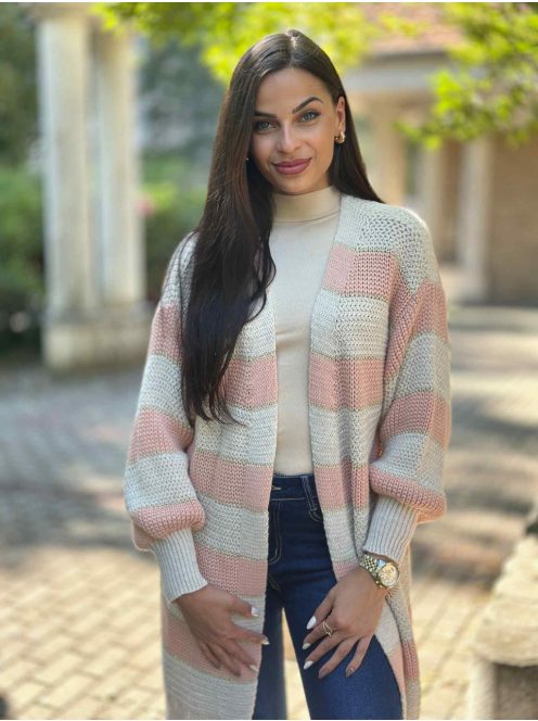 Puha, vastag, kötött, lenge kardigán. (S-L méretre ajánljuk.)