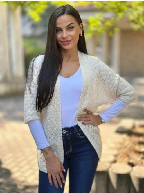 Rugalmas, pihe-puha, lenge, kötött kardigán. (S-L méretre ajánljuk.)