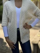 Rugalmas, pihe-puha, lenge, kötött kardigán. (S-L méretre ajánljuk.)