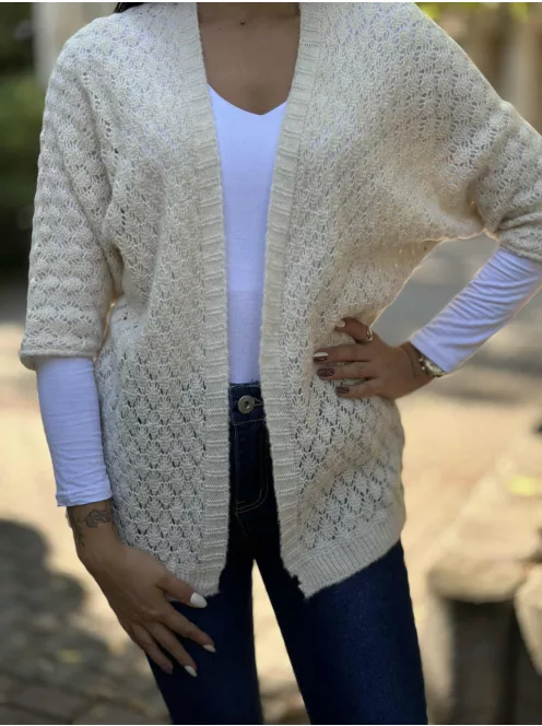 Rugalmas, pihe-puha, lenge, kötött kardigán. (S-L méretre ajánljuk.)