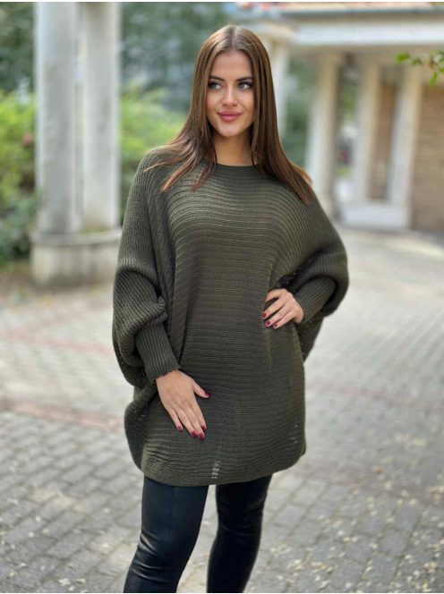 Extra rugalmas, puha anyagú, lenge, denevérujjas, kötött tunika. (M-XL méretre ajánljuk.)