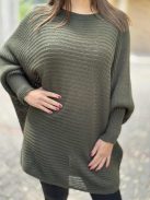 Extra rugalmas, puha anyagú, lenge, denevérujjas, kötött tunika. (M-XL méretre ajánljuk.)