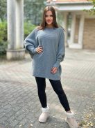 Extra rugalmas, puha anyagú, lenge, denevérujjas, kötött tunika. (M-XL méretre ajánljuk.)