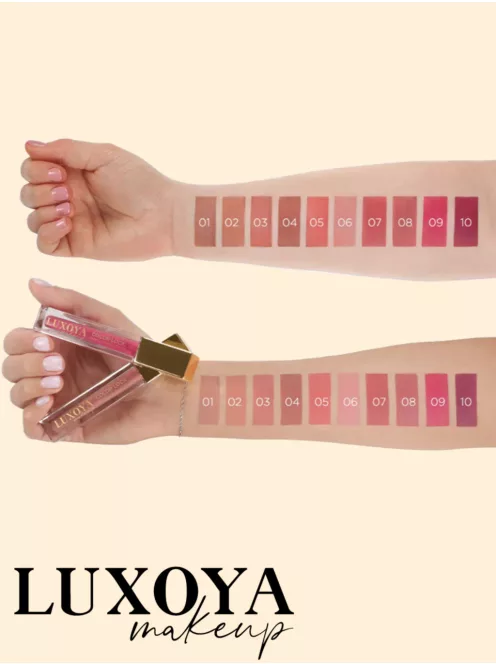 Luxoya matt folyékony rúzs - Ultra intenzív, csókálló rúzs, tartós, pigmentált, rengeteg színben