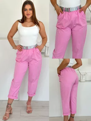 Lenvászon hatású nadrág övvel