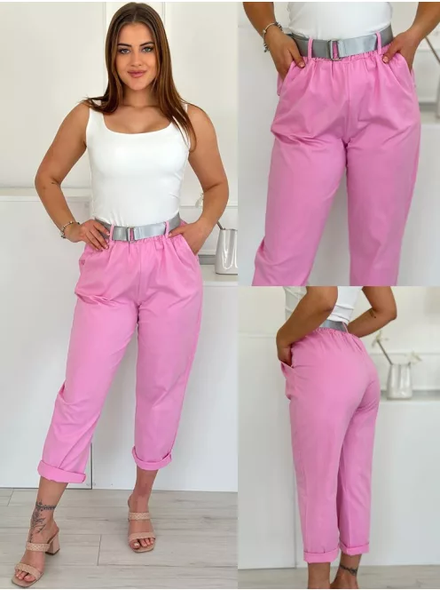 Lenvászon hatású nadrág övvel