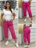 Lenvászon hatású nadrág övvel