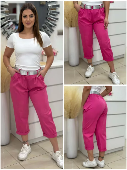 Lenvászon hatású nadrág övvel