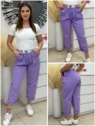 Lenvászon hatású nadrág övvel