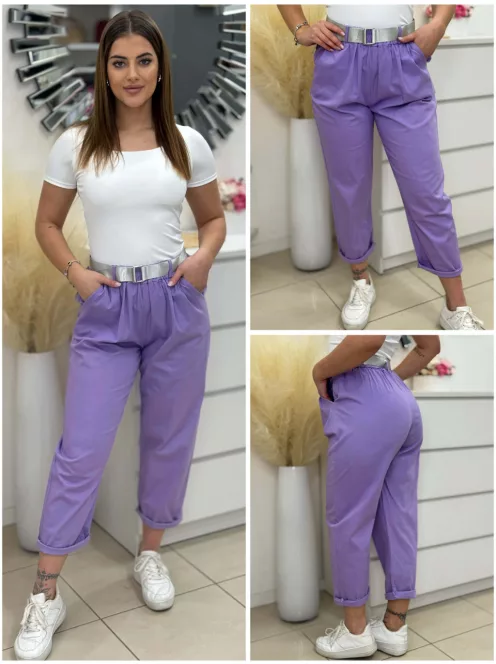 Lenvászon hatású nadrág övvel