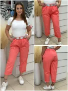 Lenvászon hatású nadrág övvel