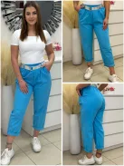 Lenvászon hatású nadrág övvel