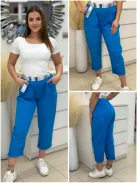 Lenvászon hatású nadrág övvel