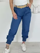 Rugalmas, farmer hatású nadrág övvel