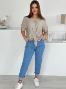 Rugalmas, farmer hatású nadrág