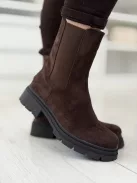 Velúr hatású bokacsizma